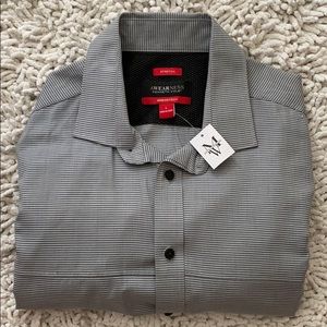 Kenneth Cole Gray Stripe Long Sleeve Shirt Large